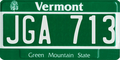 VT license plate JGA713