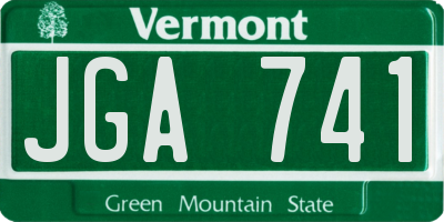 VT license plate JGA741