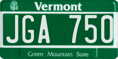 VT license plate JGA750
