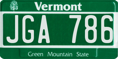 VT license plate JGA786
