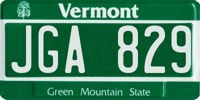 VT license plate JGA829