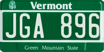 VT license plate JGA896