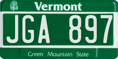 VT license plate JGA897