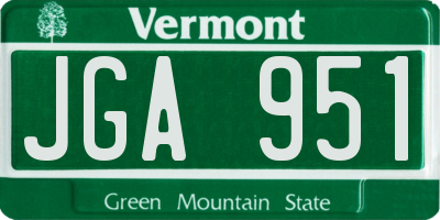 VT license plate JGA951