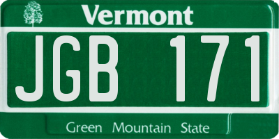 VT license plate JGB171