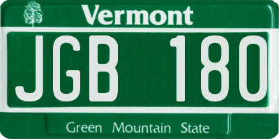 VT license plate JGB180