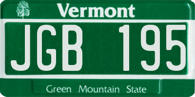 VT license plate JGB195
