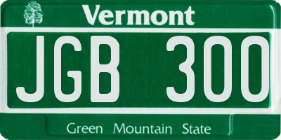 VT license plate JGB300