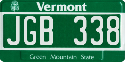 VT license plate JGB338