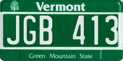 VT license plate JGB413