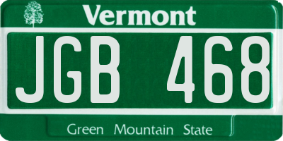 VT license plate JGB468