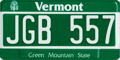 VT license plate JGB557