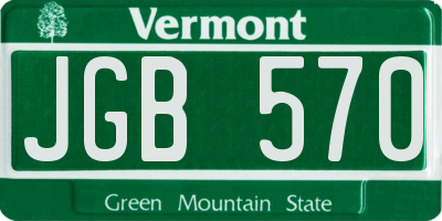VT license plate JGB570