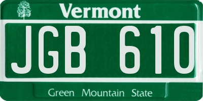 VT license plate JGB610