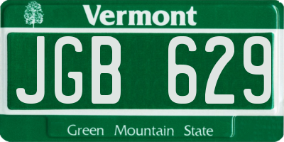 VT license plate JGB629