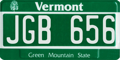 VT license plate JGB656