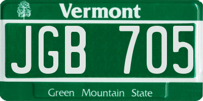 VT license plate JGB705