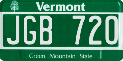 VT license plate JGB720