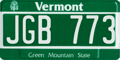 VT license plate JGB773