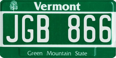 VT license plate JGB866