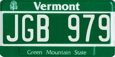 VT license plate JGB979