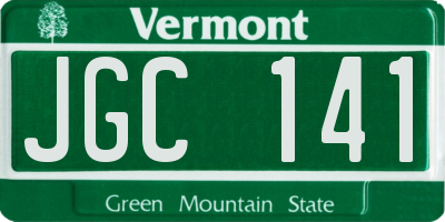 VT license plate JGC141