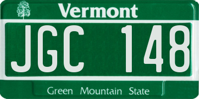 VT license plate JGC148