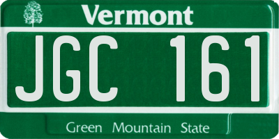 VT license plate JGC161