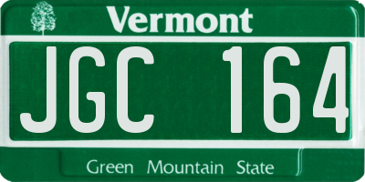 VT license plate JGC164