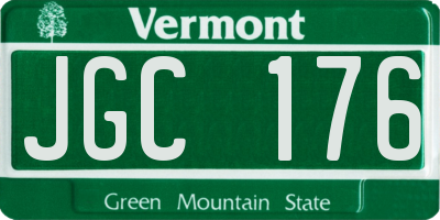 VT license plate JGC176