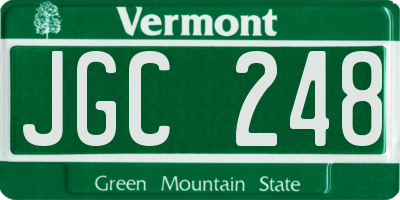 VT license plate JGC248