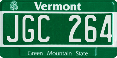 VT license plate JGC264