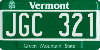 VT license plate JGC321