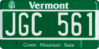 VT license plate JGC561