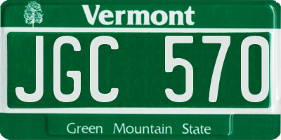 VT license plate JGC570