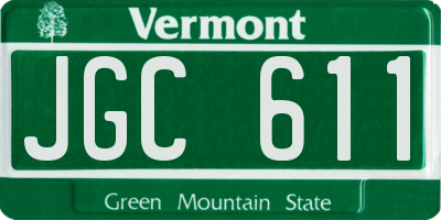 VT license plate JGC611