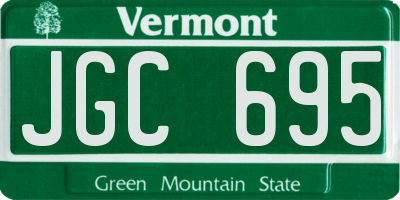 VT license plate JGC695