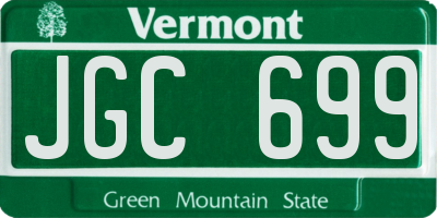 VT license plate JGC699