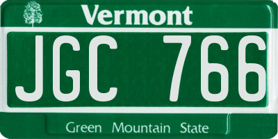 VT license plate JGC766