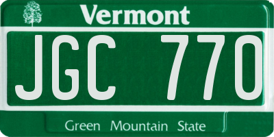 VT license plate JGC770