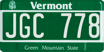 VT license plate JGC778