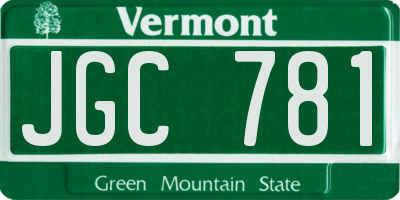 VT license plate JGC781