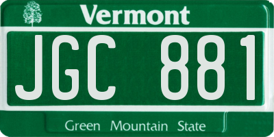 VT license plate JGC881