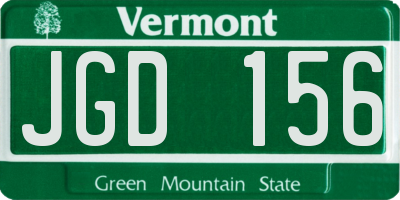 VT license plate JGD156