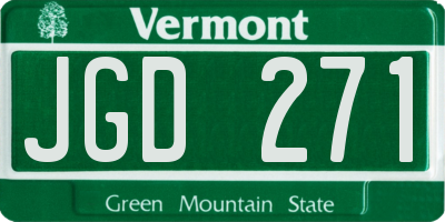 VT license plate JGD271