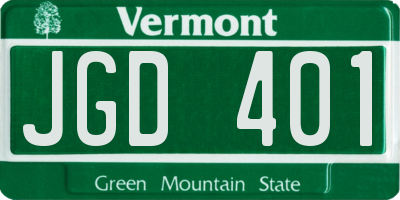 VT license plate JGD401
