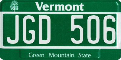 VT license plate JGD506
