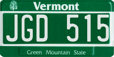 VT license plate JGD515