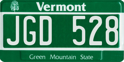 VT license plate JGD528