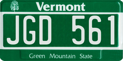 VT license plate JGD561